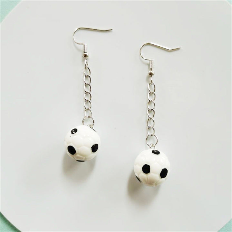 Wholesale Creative Ball Shaped Wooden Asymmetrical Earrings